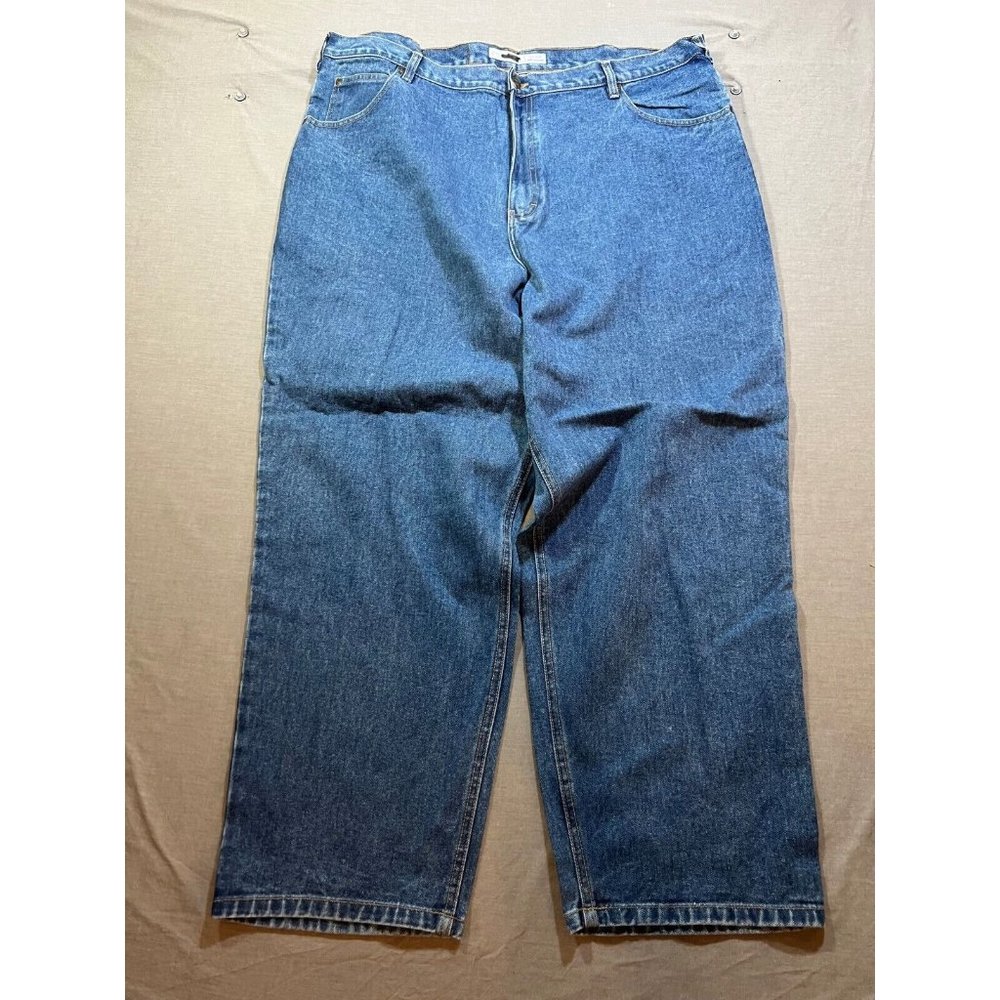 Cherokee Pants Mens‎ 44 Blue Denim Belted Pocketed Jeans Men 44x30